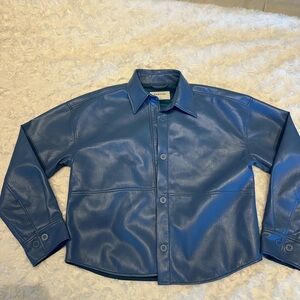 Blue Leather Aritzia Jacket